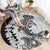 Polynesian Plumeria Lei Round Carpet with Hammerhead Shark