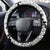 Polynesian Plumeria Lei Steering Wheel Cover with Hammerhead Shark