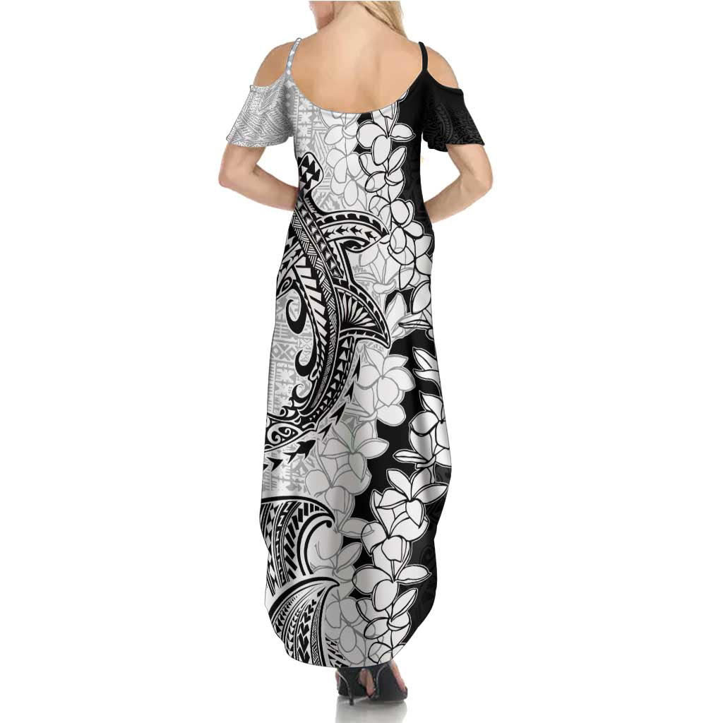 Polynesian Plumeria Lei Summer Maxi Dress with Hammerhead Shark LT7 - Polynesian Pride