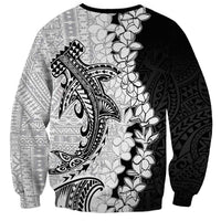 Polynesian Plumeria Lei Sweatshirt with Hammerhead Shark LT7 - Polynesian Pride