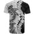 Polynesian Plumeria Lei T Shirt with Hammerhead Shark