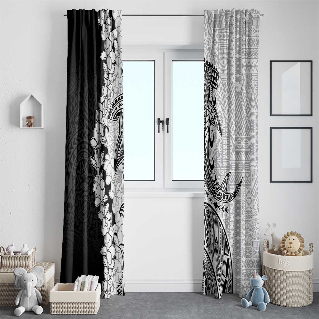 Polynesian Plumeria Lei Window Curtain with Hammerhead Shark LT7 - Polynesian Pride