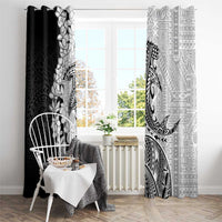 Polynesian Plumeria Lei Window Curtain with Hammerhead Shark LT7 - Polynesian Pride
