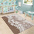 Polynesian Beige Plumeria Lei Area Rug with Hammerhead Shark