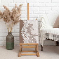 Polynesian Beige Plumeria Lei Canvas Wall Art with Hammerhead Shark LT7 - Polynesian Pride