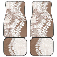 Polynesian Beige Plumeria Lei Car Mats with Hammerhead Shark LT7 - Polynesian Pride
