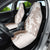 Polynesian Beige Plumeria Lei Car Seat Cover with Hammerhead Shark