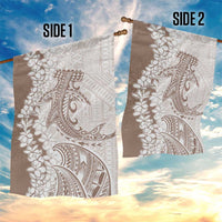 Polynesian Beige Plumeria Lei Garden Flag with Hammerhead Shark LT7 - Polynesian Pride