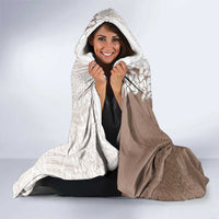 Polynesian Beige Plumeria Lei Hooded Blanket with Hammerhead Shark LT7 - Polynesian Pride