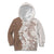 Polynesian Beige Plumeria Lei Kid Hoodie with Hammerhead Shark