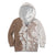 Polynesian Beige Plumeria Lei Kid Hoodie with Hammerhead Shark