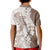 Polynesian Beige Plumeria Lei Kid Polo Shirt with Hammerhead Shark