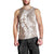 Polynesian Beige Plumeria Lei Men Tank Top with Hammerhead Shark