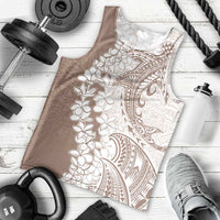 Polynesian Beige Plumeria Lei Men Tank Top with Hammerhead Shark LT7 - Polynesian Pride