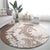 Polynesian Beige Plumeria Lei Round Carpet with Hammerhead Shark