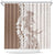 Polynesian Beige Plumeria Lei Shower Curtain with Hammerhead Shark