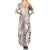 Polynesian Beige Plumeria Lei Summer Maxi Dress with Hammerhead Shark