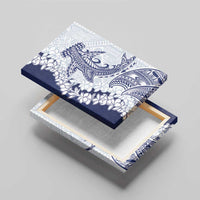 Polynesian Navy Blue Plumeria Lei Canvas Wall Art with Hammerhead Shark LT7 - Polynesian Pride