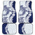 Polynesian Navy Blue Plumeria Lei Car Mats with Hammerhead Shark