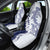 Polynesian Navy Blue Plumeria Lei Car Seat Cover with Hammerhead Shark