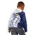 Polynesian Navy Blue Plumeria Lei Kid Hoodie with Hammerhead Shark