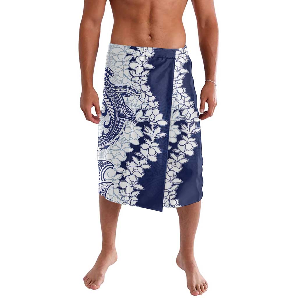 Polynesian Navy Blue Plumeria Lei Lavalava with Hammerhead Shark LT7 Navy Blue - Polynesian Pride