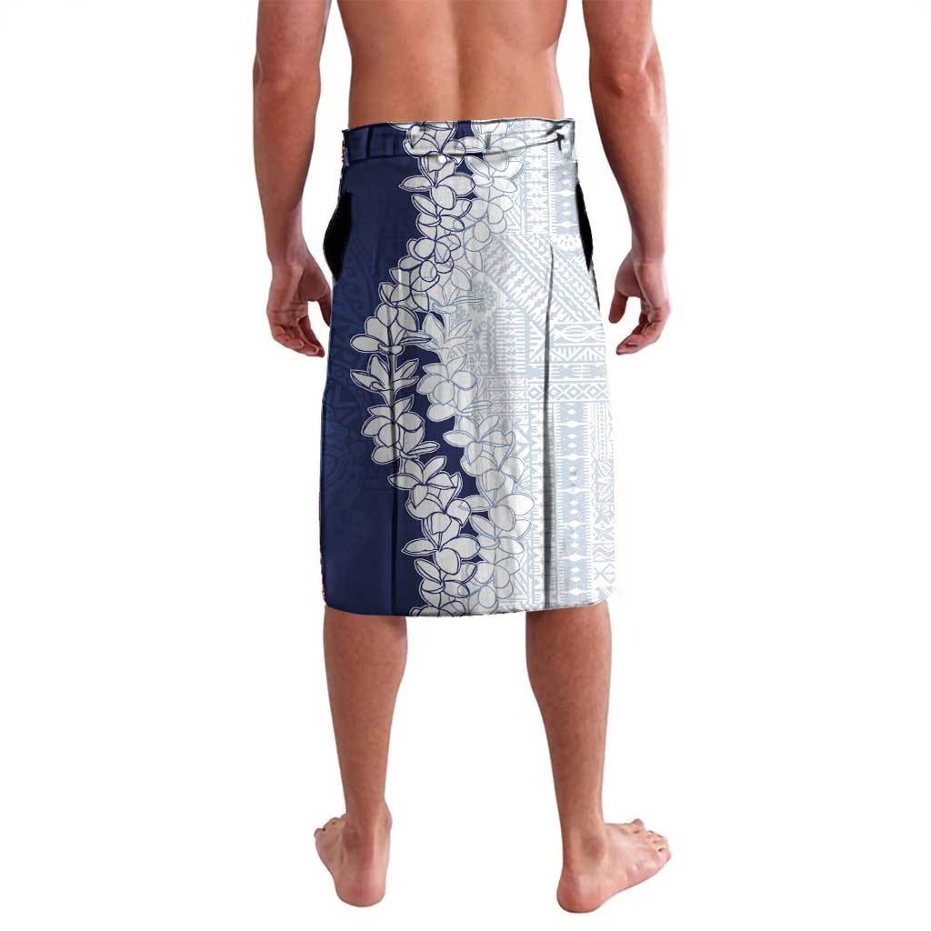 Polynesian Navy Blue Plumeria Lei Lavalava with Hammerhead Shark LT7 - Polynesian Pride