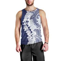 Polynesian Navy Blue Plumeria Lei Men Tank Top with Hammerhead Shark LT7 - Polynesian Pride