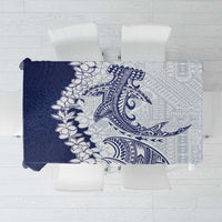 Polynesian Navy Blue Plumeria Lei Tablecloth with Hammerhead Shark LT7 Navy Blue - Polynesian Pride