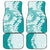 Polynesian Teal Plumeria Lei Car Mats with Hammerhead Shark