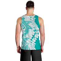 Polynesian Teal Plumeria Lei Men Tank Top with Hammerhead Shark LT7 - Polynesian Pride