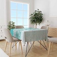 Polynesian Teal Plumeria Lei Tablecloth with Hammerhead Shark LT7 - Polynesian Pride