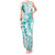 Polynesian Teal Plumeria Lei Tank Maxi Dress with Hammerhead Shark