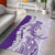 Polynesian Purple Plumeria Lei Area Rug with Hammerhead Shark