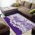 Polynesian Purple Plumeria Lei Area Rug with Hammerhead Shark