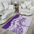 Polynesian Purple Plumeria Lei Area Rug with Hammerhead Shark