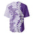 Polynesian Purple Plumeria Lei Baseball Jersey with Hammerhead Shark