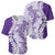 Polynesian Purple Plumeria Lei Baseball Jersey with Hammerhead Shark