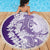 Polynesian Purple Plumeria Lei Beach Blanket with Hammerhead Shark