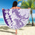 Polynesian Purple Plumeria Lei Beach Blanket with Hammerhead Shark