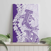 Polynesian Purple Plumeria Lei Canvas Wall Art with Hammerhead Shark LT7 - Polynesian Pride