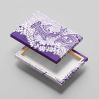 Polynesian Purple Plumeria Lei Canvas Wall Art with Hammerhead Shark LT7 - Polynesian Pride