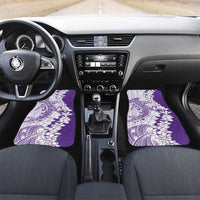 Polynesian Purple Plumeria Lei Car Mats with Hammerhead Shark LT7 Set 2pcs - Front Purple - Polynesian Pride