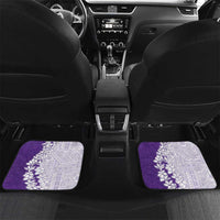 Polynesian Purple Plumeria Lei Car Mats with Hammerhead Shark LT7 Set 2pcs - Back Purple - Polynesian Pride