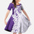 Polynesian Purple Plumeria Lei Family Matching Long Sleeve Bodycon Dress and Hawaiian Shirt with Hammerhead Shark