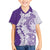 Polynesian Purple Plumeria Lei Family Matching Long Sleeve Bodycon Dress and Hawaiian Shirt with Hammerhead Shark