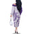 Polynesian Purple Plumeria Lei Family Matching Off The Shoulder Long Sleeve Dress and Hawaiian Shirt with Hammerhead Shark