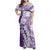 Polynesian Purple Plumeria Lei Family Matching Off Shoulder Maxi Dress and Hawaiian Shirt with Hammerhead Shark