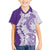 Polynesian Purple Plumeria Lei Family Matching Short Sleeve Bodycon Dress and Hawaiian Shirt with Hammerhead Shark