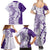 Polynesian Purple Plumeria Lei Family Matching Summer Maxi Dress and Hawaiian Shirt with Hammerhead Shark